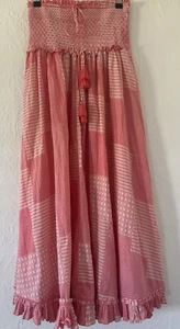 Gorgeous FLANNEL pink strapless shirred dress or maxi skirt size 2 - Picture 1 of 10