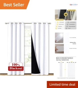Blackout Curtain Panels Polyester 84" Insulated Noise Reducing Drapes Nursery - Picture 1 of 11