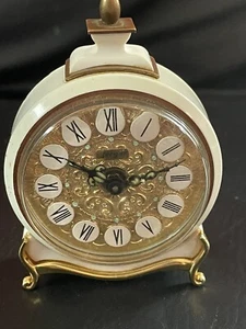 Sveglia Vintage Originale Jerger Smalto Bianco Petite Tavolo Taglia ELEGANTE! - Foto 1 di 8