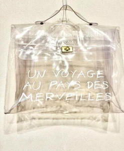 HERMES Vinyl Kelly 40 Hand Beach Bag Clear SOUVENIR DE L'EXPOSITION 1997 - Picture 1 of 9
