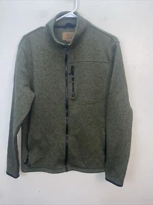 Mens Sweater Fleece Jacket Gray Heather Size Small Outdoor Life - Picture 1 of 6