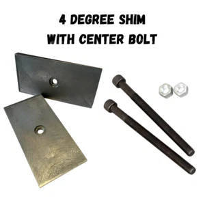 4 Degree 2.5" Wide Axle Shims With Bolts, Adjusts the Caster Pinion Angle (Pair) - Picture 1 of 4