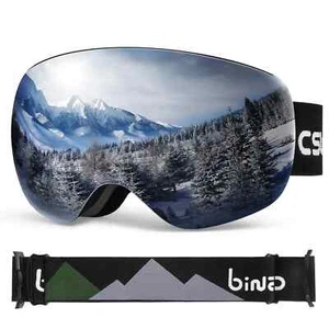 Ski Goggles, Snowboard Goggles with Magnetic Lens, Snow Goggles with 100% UV400 - Picture 1 of 6