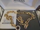 Vintage Nolan Miller Goldtone chain  Rhinestone Toggle Clasp 20 Inch Necklace 
