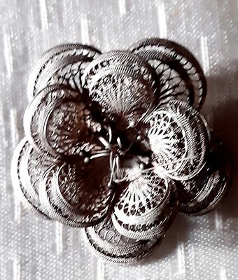 Fiore Filigrana Arg.925 Grande Spilla - Immagine 1 di 4