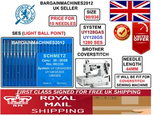 BROTHER COVERSTITCH UY128GAS SES 1280 SES SIZE:90/036 INDST SEWING MACHNE NEEDLE - Picture 1 of 3