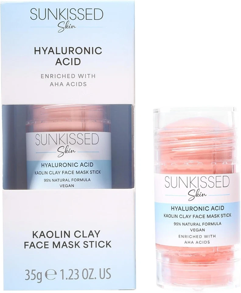 Sunkissed Skin Hyaluronic Acid Kaolin Clay Face Mask Stick 50g with AHA Acids - Image 1 of 3