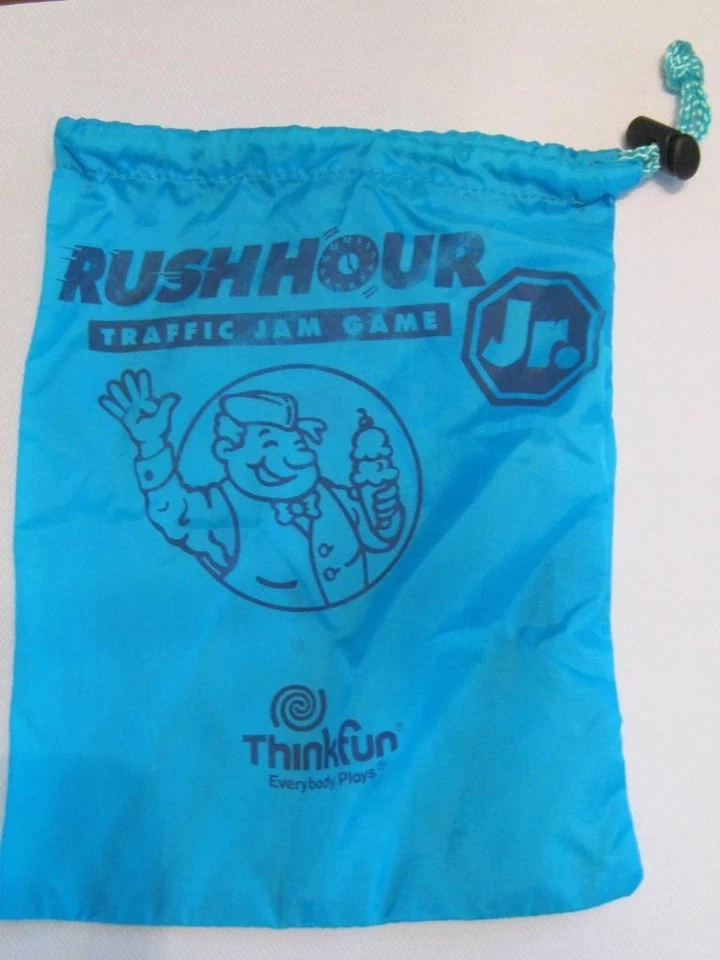 THINK FUN RUSH HOUR TRAFFIC JAM GAME BLUE DRAWSTRING STORAGE Empty BAG - Image 1 of 1