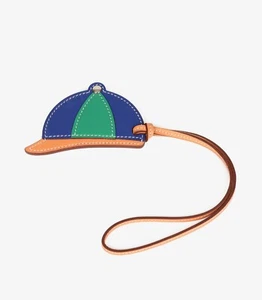 Hermès Terre Cuite Butler Leather, Blue Electric & Vert Vertigo Swift Leather Pa - Picture 1 of 5
