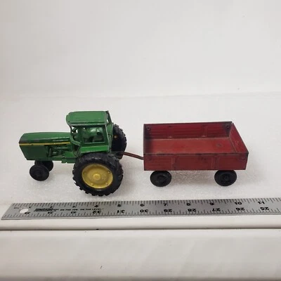 Tractor John Deere 4430 Ertl 1973 de colección escala 1:32 con vagón rojo, #70 dañado Foto 1 de 4