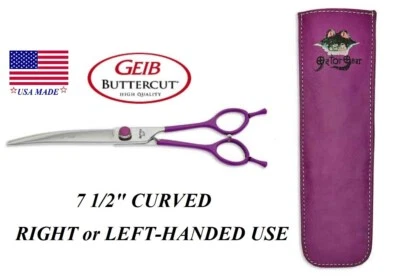 Geib GATOR Buttercut SHEAR Scissor 7.5" CURVED Pet Grooming*RIGHT or LEFT HAND