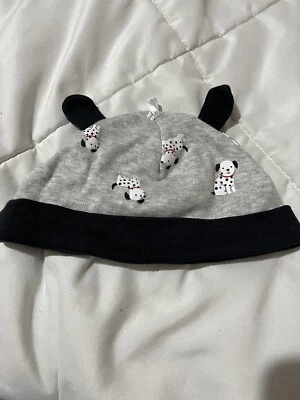 Unisex Gray Infant Cap Hat Beanie 0 To 9 Months Puppy Dalmatian Dog  With Ears - Image 1 of 3
