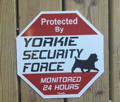 Yorkshire Terrier (Yorkie) Security Caution  Plastic Sign  - Image 1 of 4