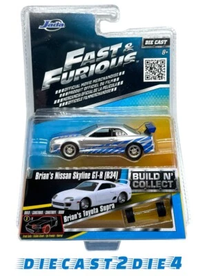 New/Sealed Jada Fast & Furious BRIAN'S NISSAN SKYLINE GT-R (R34) 1:55 Free Ship - Image 1 of 4
