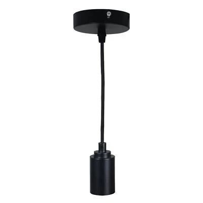 Prolite E27 Pendant Kit - Black Matt with Black Fabric Cord - Image 1 of 4