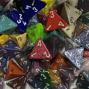 One Chessex Random 4 Sided Die Board Game 1 Dice Replacement Piece Part New - Picture 1 of 1