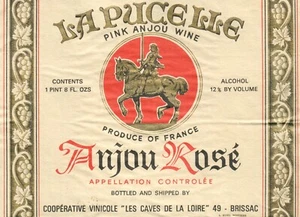 Vintage Lapucelle Pink Anjou Rose' French Wine Label Original France A511 - Picture 1 of 1