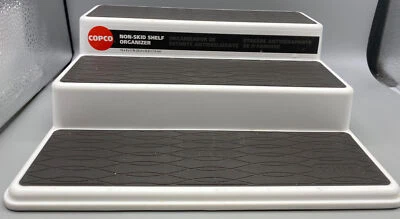 Copco Non-Skid Shelf Organizer White 10"x9"x3" Spice Rack Etc - Image 1 of 4
