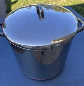 Vintage Revere Ware 20 Qt Stock Pot & Lid Copper Bottom Rome NY USA 84 - Picture 1 of 12