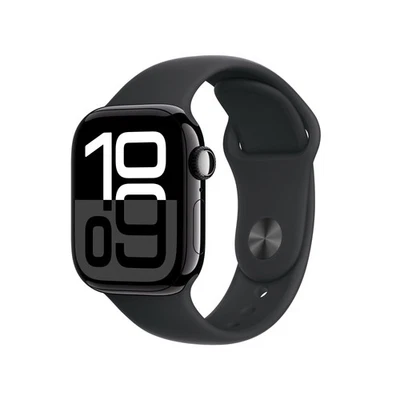 Apple Watch Series 10 GPS 42mm Aluminium Diamantschwarz Sportarmband schwarz ... - Bild 1 von 4