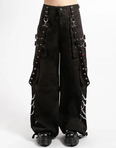 Pantalones JAM para hombre hilos reflectantes Pent negros con hebilla punck - Imagen 1 de 4