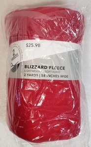 Blizzard Fleece Solid Chili Red 2 Yd 58" Wide Roll Lightweight Fleece - Picture 1 of 3
