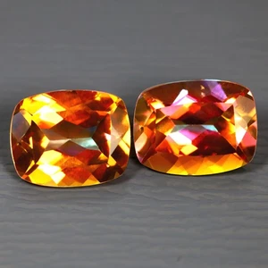 6.41 ct (2pcs) MATCHING PAIR Cushion (9.83 x 7.95 mm) Twilight Topaz Gemstone - Picture 1 of 3