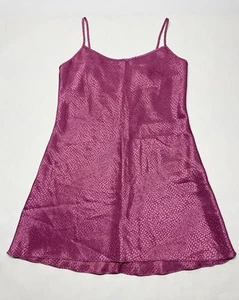 VTG Hot Pink Snake Print Tie Back Flowy Teddy Night Dress Sz M Y2K Evening Sexy - Picture 1 of 20