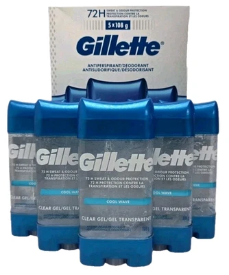 Gillette Cool Wave Men's Antiperspirant and Deodorant Clear Gel-5 Pack - Image 1 of 4