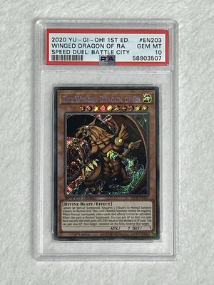 2020 Yu-Gi-Oh! 1st Edition Speed Duel Battle Winged Dragon of Ra #EN203 PSA 10 - Image 1 of 2