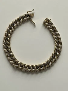 Vintage 10K Yellow Gold Hollow Miami Cuban Link Bracelet Mens 8" Length by GM - Picture 1 of 9