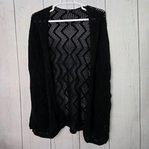 Torrid Damen offene Strick Häkel schwarz Cardigan Weste Gr. 2 Kurzarm  - Bild 1 von 7