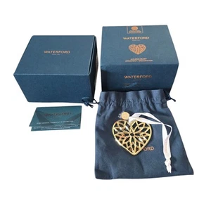 Adorno Corazón Dorado Waterford 1059611 Oro Colgante Decoración - Imagen 1 de 12