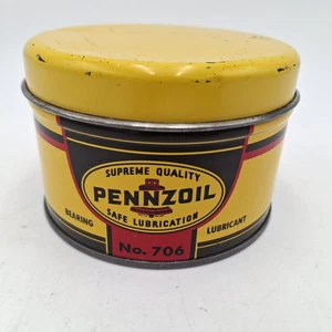 VINTAGE ~ PENNZOIL N. 706 ~ LUBRIFICANTE PER CUSCINETTI IN LATTA DA 1 LIBBRA ~ LATTINA QUASI COMPLETA! - Foto 1 di 16