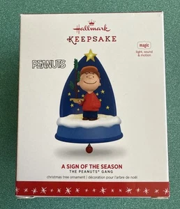 2016 A Sign of the Season Hallmark Keepsake Peanuts Gang Charlie Brown NIB - Picture 1 of 6