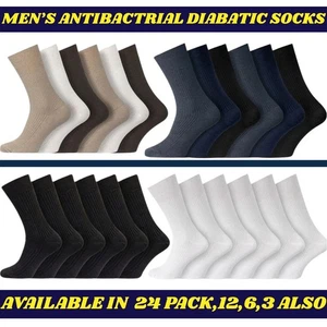 100% COTTON NON- ELASTIC ANTIBACTERIAL SEAM FREE TOE SOCKS M 531 SIZE 6-11 Lot - Picture 1 of 17
