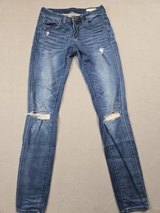 BLANKNYC Jeans Womens 25 Blue Skinny Classique Distressed Ripped Knees Denim - Picture 1 of 14
