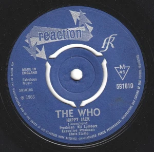 Who Happy Jack 7" vinyl UK Reaction 1966 3 prong label design 591010 - Picture 1 of 2