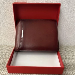 Salvatore Ferragamo Bifold Wallet Wine Red Leather Men’s Made in Italy w/Box - Picture 1 of 12