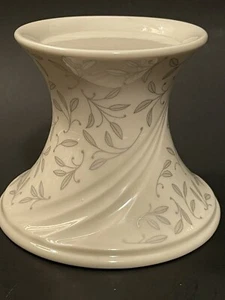 Lenox Silver Leaves Pattern Wedding Collection Pillar Candle Holder Made In USA - Picture 1 of 7
