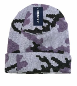 Urban Grey Black Camo Camouflage Cuff Watch Stocking Cap Beanie Winter Stocking - Picture 1 of 1