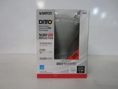 SATCO S9638 16.5-Watt - BR40 -2700K - LED - Warm White - Dimmable - LOT 0F 8 PCS - Image 1 of 4