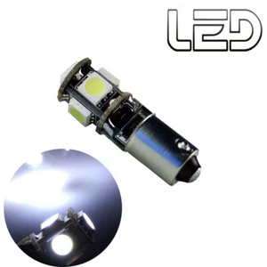 1 Ampoule 5 LED Blanc BA9s T4W Resistance Anti erreur ODB Veilleuses Habitacle  - Foto 1 di 3