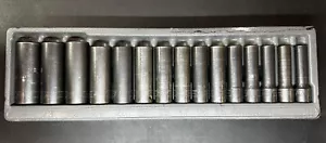 SNAP ON 15-Pc 1/2" Drive 6-Pt Flank Drive® Deep Impact Socket Set 10-24mm USA - Picture 1 of 8