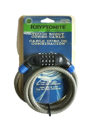 Kryptonite Tough Lock Touch Reset Combo Cable Bike Bicycle 5' X 10mm New - Image 1 of 3