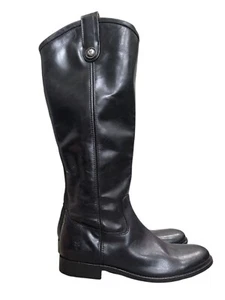 Frye Melissa Black Leather Riding Boots Size 6.5 B Womens Made In Mexico NWOB - Picture 1 of 12