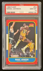 1986 FLEER BASKETBALL MAGIC JOHNSON #53 - L.A. LAKERS - PSA 10 GEM MINT