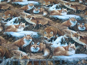 2.3 Yards Cotton Fabric - Springs Creative Wild Wings Foxcroft Foxes Scenic - Picture 1 of 1
