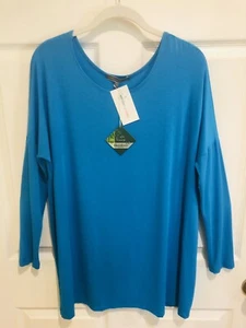 Camisa túnica Emma’s Closet para mujer L/S Piko nueva con etiquetas talla pequeña S azul fibras de bambú - Imagen 1 de 7