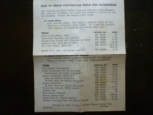 Vintage View Master Reels and Accessories Order Form (Spiegels) - Picture 1 of 3